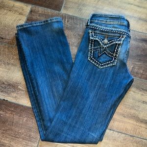 Miss Me Irene Embroidered Flap Pocket Bootcut Jeans Size 28